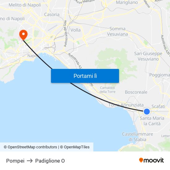 Pompei to Padiglione O map