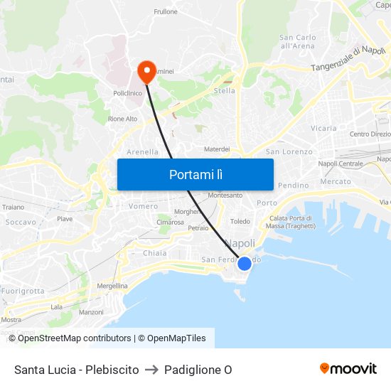 Santa Lucia - Plebiscito to Padiglione O map