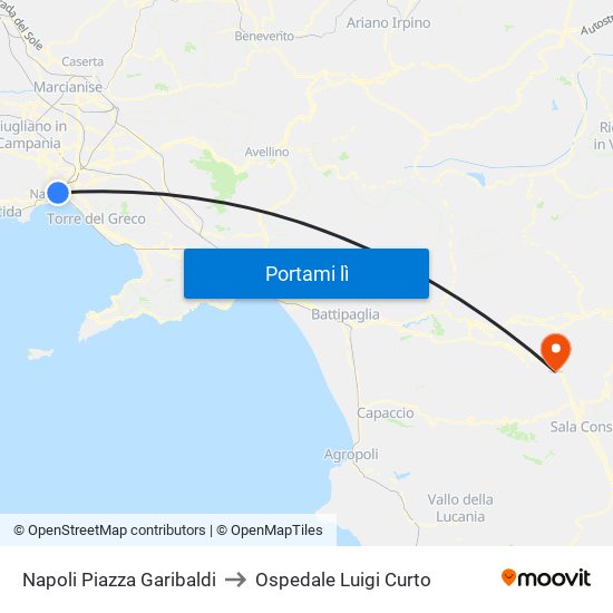 Napoli Piazza Garibaldi to Ospedale Luigi Curto map