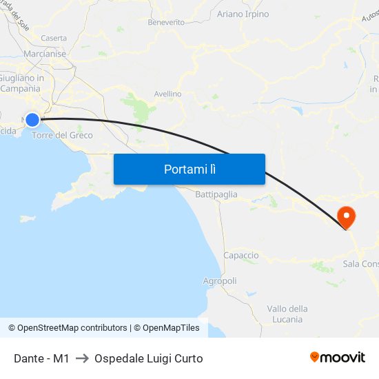 Dante - M1 to Ospedale Luigi Curto map