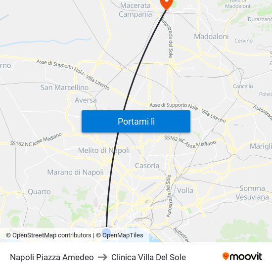 Napoli Piazza Amedeo to Clinica Villa Del Sole map