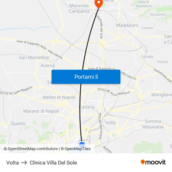 Volta to Clinica Villa Del Sole map