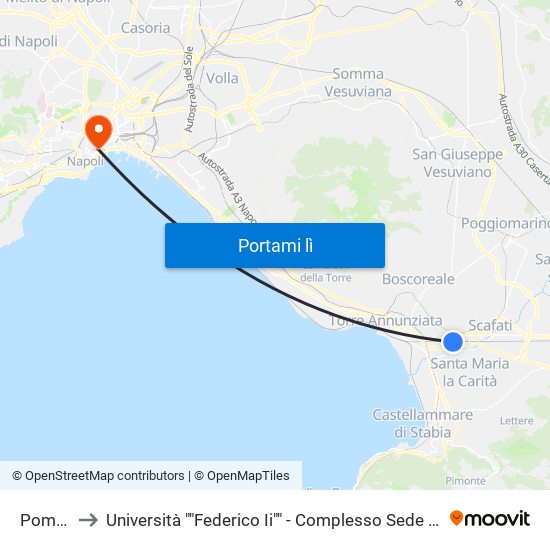 Pompei to Università ""Federico Ii"" - Complesso Sede Centrale map