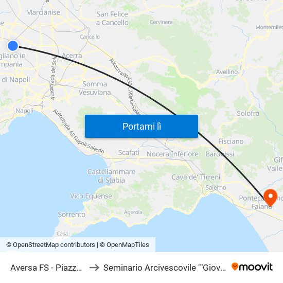 Aversa FS - Piazza Mazzini to Seminario Arcivescovile ""Giovanni Paolo Ii"" map