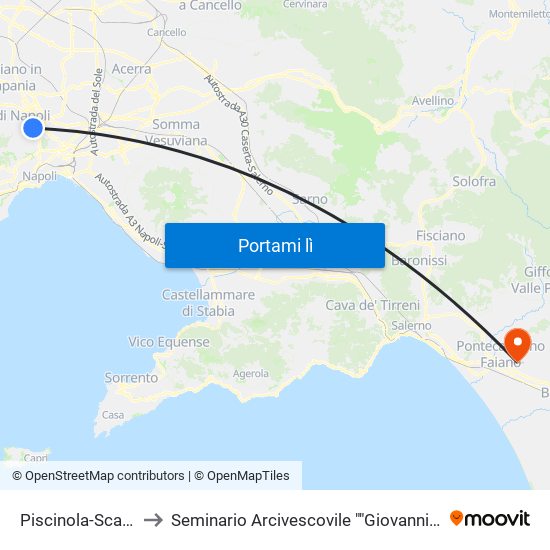 Piscinola-Scampia to Seminario Arcivescovile ""Giovanni Paolo Ii"" map