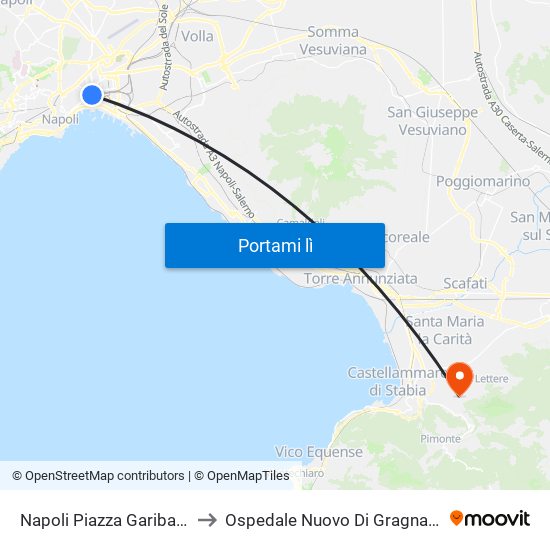 Napoli Piazza Garibaldi to Ospedale Nuovo Di Gragnano map