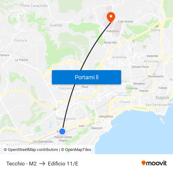 Tecchio - M2 to Edificio 11/E map