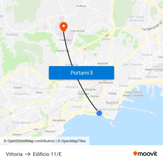 Vittoria to Edificio 11/E map