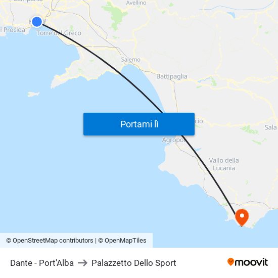 Dante - Port'Alba to Palazzetto Dello Sport map