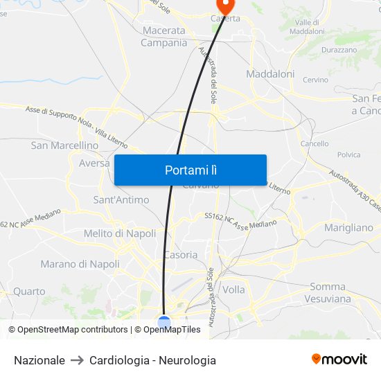 Nazionale to Cardiologia - Neurologia map