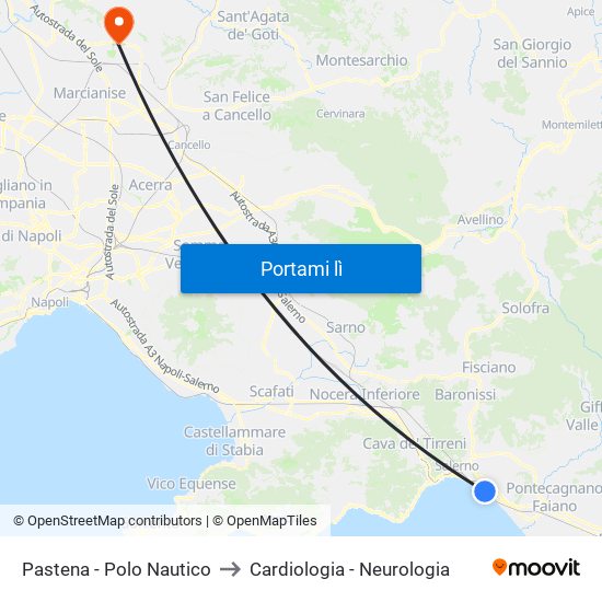 Pastena  - Polo Nautico to Cardiologia - Neurologia map