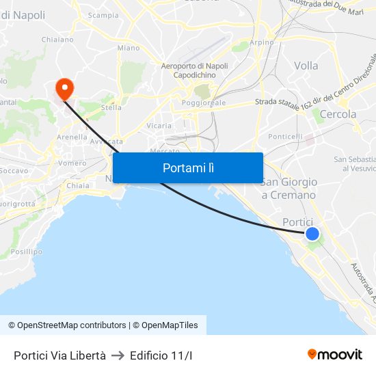 Portici Via Libertà to Edificio 11/I map