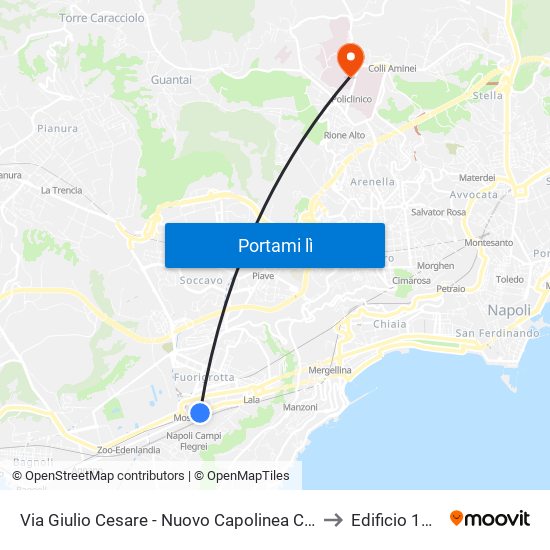 Via Giulio Cesare - Nuovo Capolinea Ctp to Edificio 11/I map
