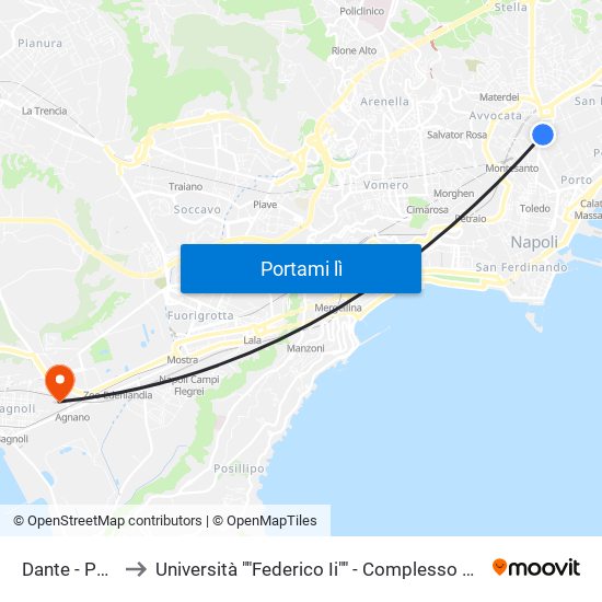 Dante - Port'Alba to Università ""Federico Ii"" - Complesso Di Via Nuova Agnano map
