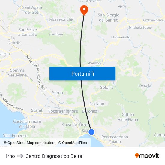 Irno to Centro Diagnostico Delta map