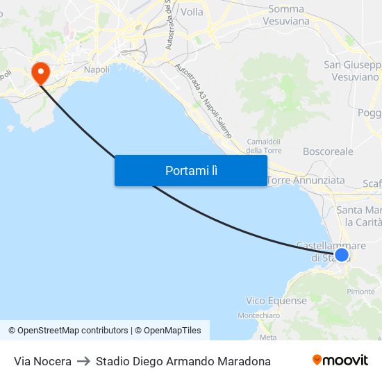 Via Nocera to Stadio Diego Armando Maradona map