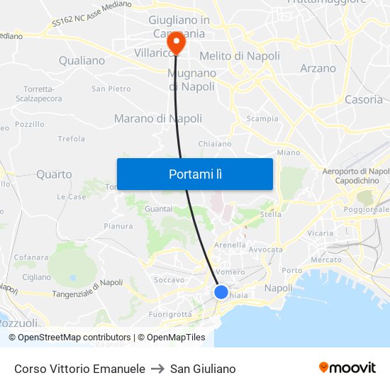 Corso Vittorio Emanuele to San Giuliano map