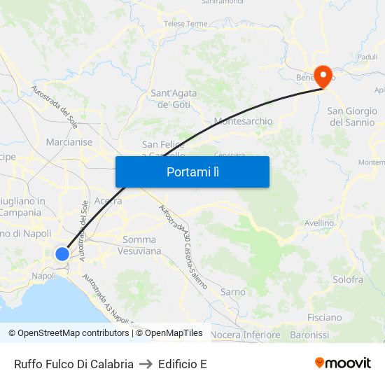 Ruffo Fulco Di Calabria to Edificio E map