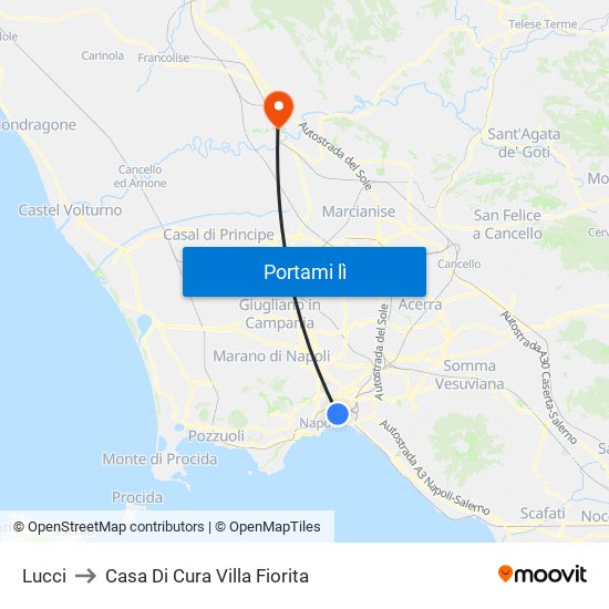 Lucci to Casa Di Cura Villa Fiorita map