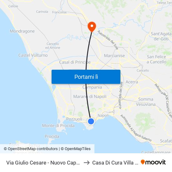 Via Giulio Cesare - Nuovo Capolinea Ctp to Casa Di Cura Villa Fiorita map