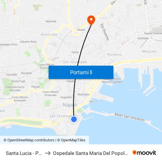 Santa Lucia - Plebiscito to Ospedale Santa Maria Del Popolo Degli Incurabili map