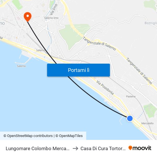 Lungomare Colombo Mercatello to Casa Di Cura Tortorella map