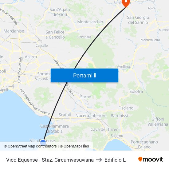 Vico Equense - Staz. Circumvesuviana to Edificio L map