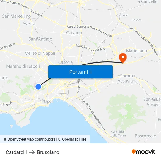 Cardarelli to Brusciano map