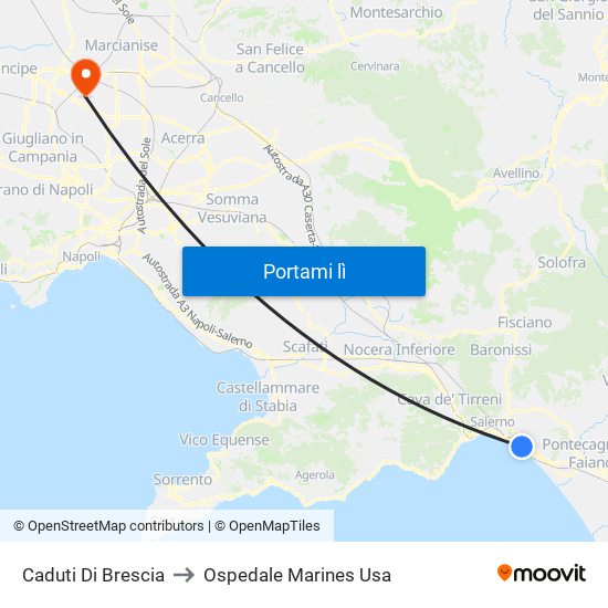 Caduti Di Brescia to Ospedale Marines Usa map