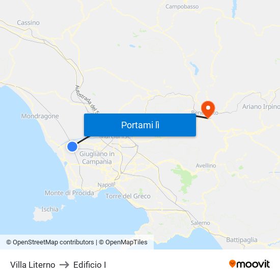Villa Literno to Edificio I map