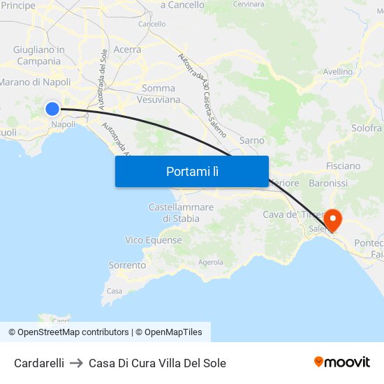 Cardarelli to Casa Di Cura Villa Del Sole map