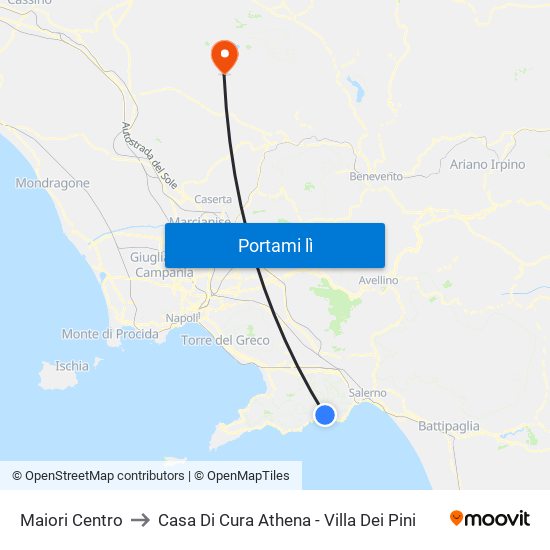 Maiori Centro to Casa Di Cura  Athena - Villa Dei Pini map