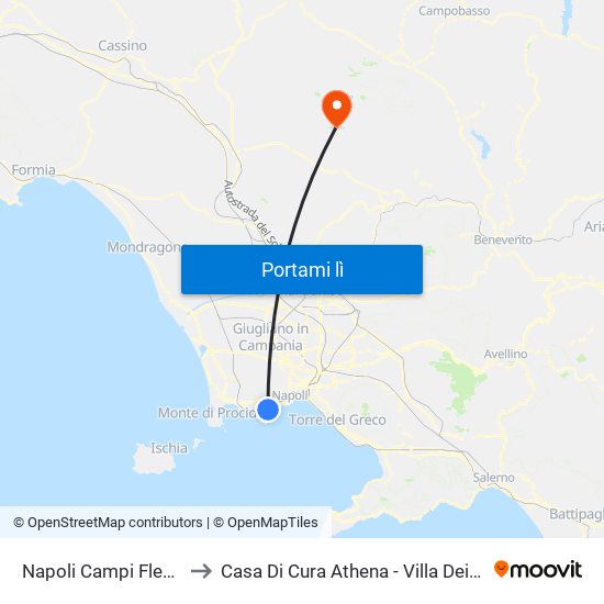 Napoli Campi Flegrei to Casa Di Cura  Athena - Villa Dei Pini map