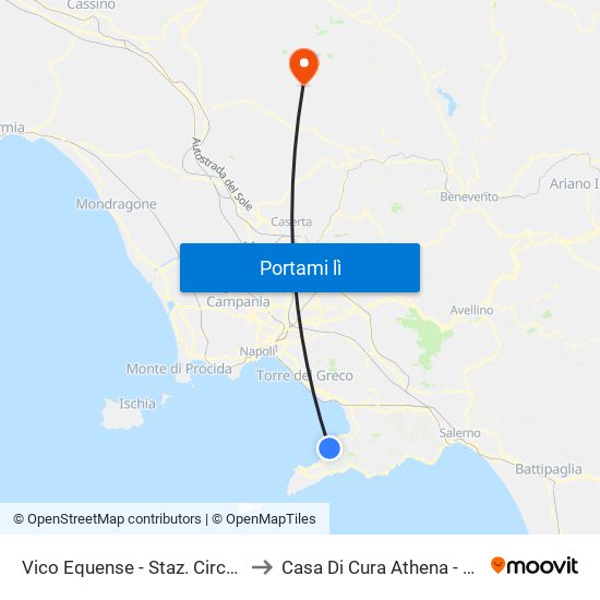 Vico Equense - Staz. Circumvesuviana to Casa Di Cura  Athena - Villa Dei Pini map