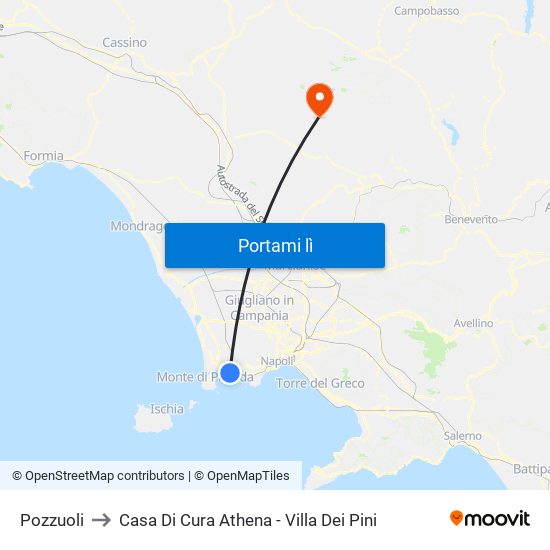 Pozzuoli to Casa Di Cura  Athena - Villa Dei Pini map
