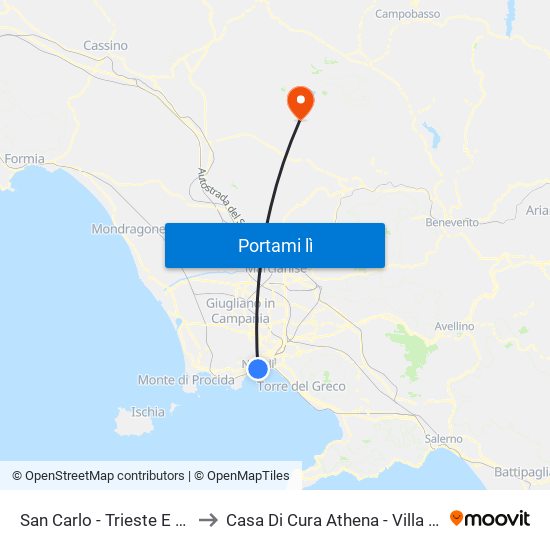 San Carlo - Trieste E Trento to Casa Di Cura  Athena - Villa Dei Pini map