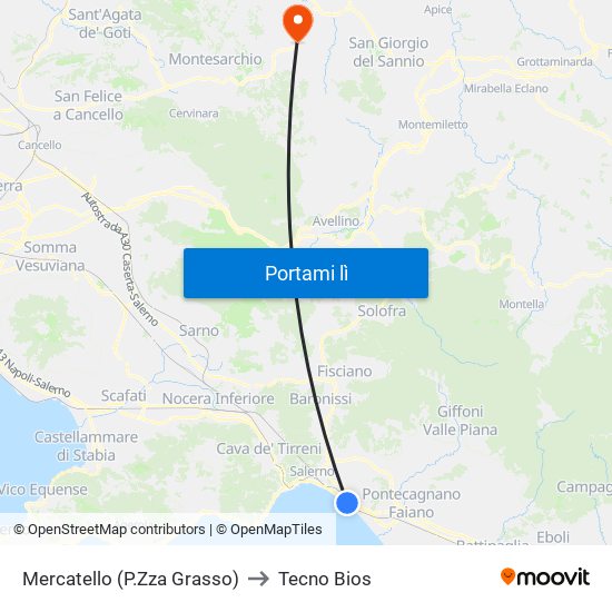 Mercatello (P.Zza Grasso) to Tecno Bios map