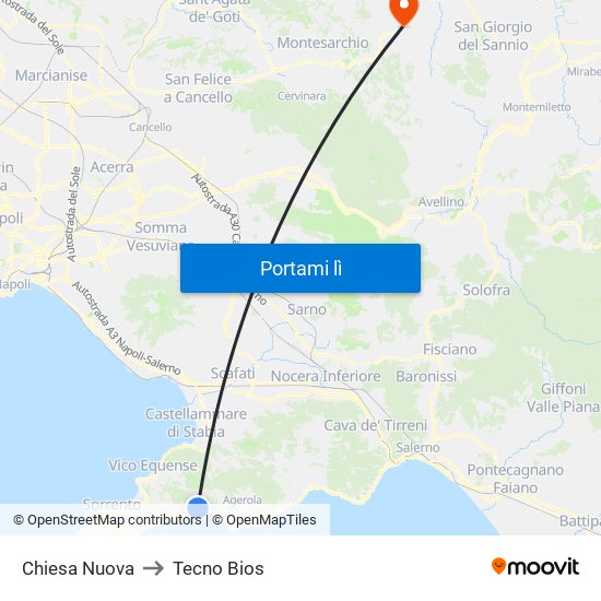 Chiesa Nuova to Tecno Bios map