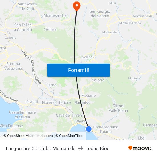 Lungomare Colombo Mercatello to Tecno Bios map