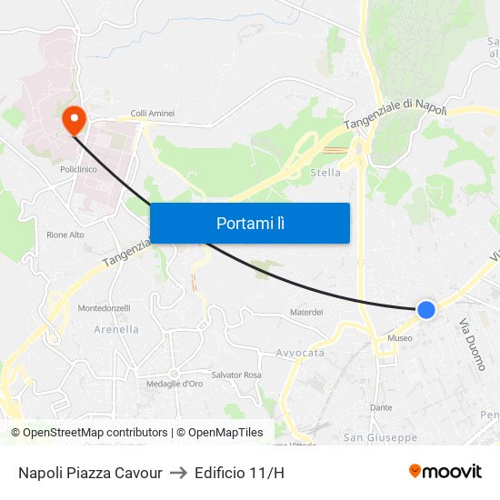 Napoli Piazza Cavour to Edificio 11/H map