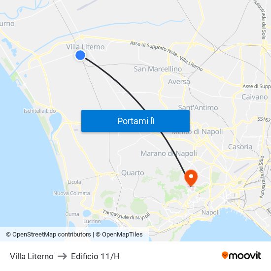 Villa Literno to Edificio 11/H map