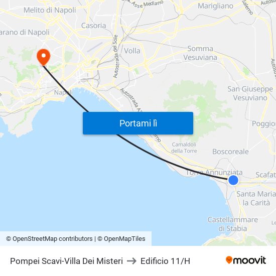 Pompei Scavi-Villa Dei Misteri to Edificio 11/H map