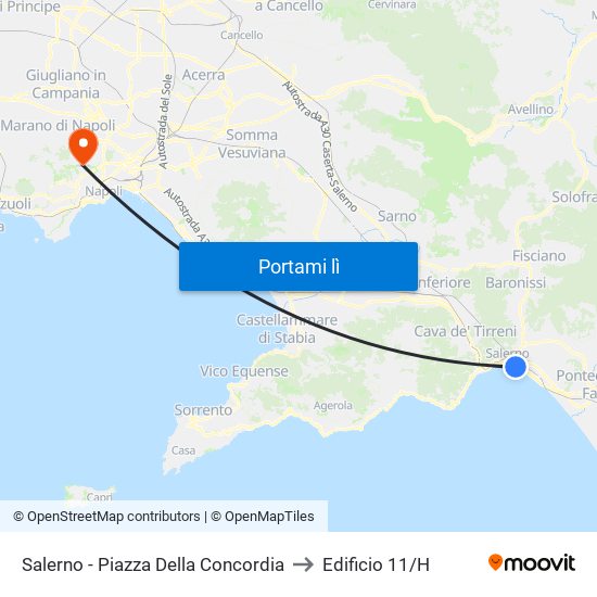 Salerno - Piazza Della Concordia to Edificio 11/H map
