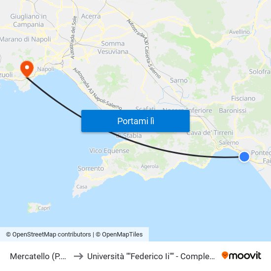 Mercatello (P.Zza Grasso) to Università ""Federico Ii"" - Complesso Di Piazzale Tecchio map