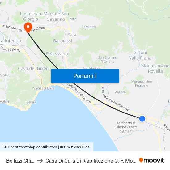 Bellizzi Chiesa to Casa Di Cura Di Riabilitazione G. F. Montesano map