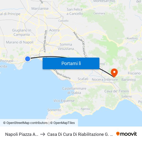 Napoli Piazza Amedeo to Casa Di Cura Di Riabilitazione G. F. Montesano map