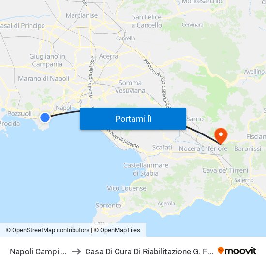 Napoli Campi Flegrei to Casa Di Cura Di Riabilitazione G. F. Montesano map