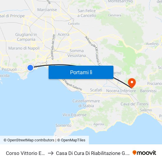Corso Vittorio Emanuele to Casa Di Cura Di Riabilitazione G. F. Montesano map