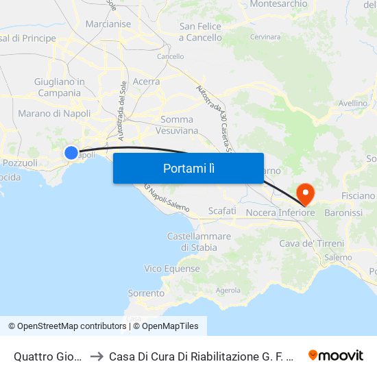 Quattro Giornate to Casa Di Cura Di Riabilitazione G. F. Montesano map
