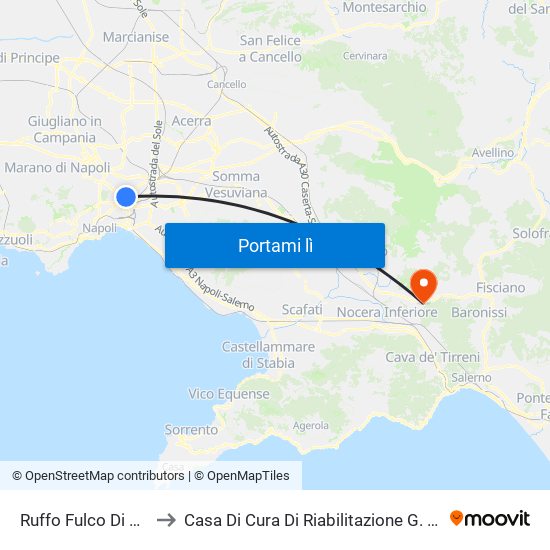 Ruffo Fulco Di Calabria to Casa Di Cura Di Riabilitazione G. F. Montesano map